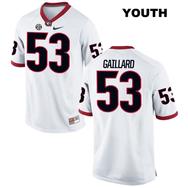 Georgia Bulldogs Youth Lamont Gaillard #53 NCAA Authentic White Nike Stitched College Football Jersey AZL8556WL